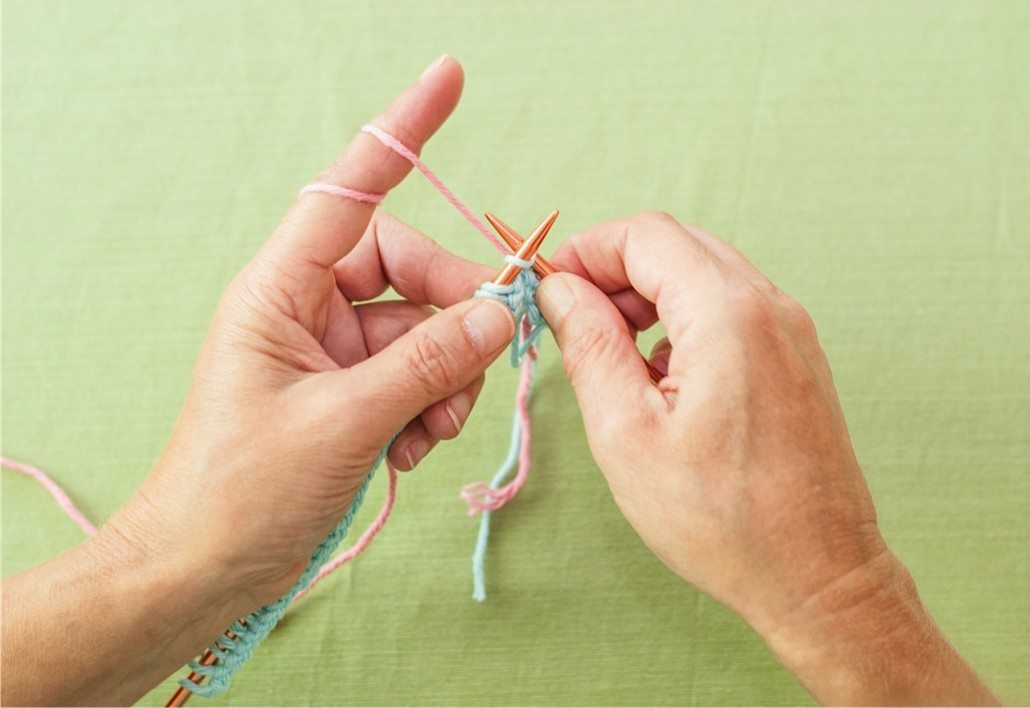 continental knitting knit stitch 