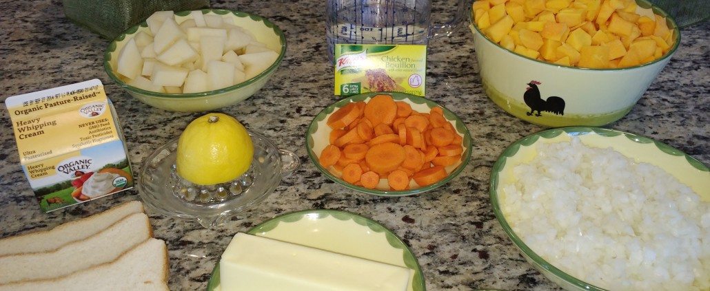 Preparing Butternut Squash Soup recipe