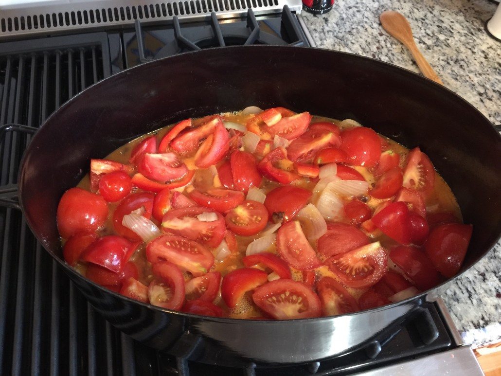 cooking of the homemade tomato soup