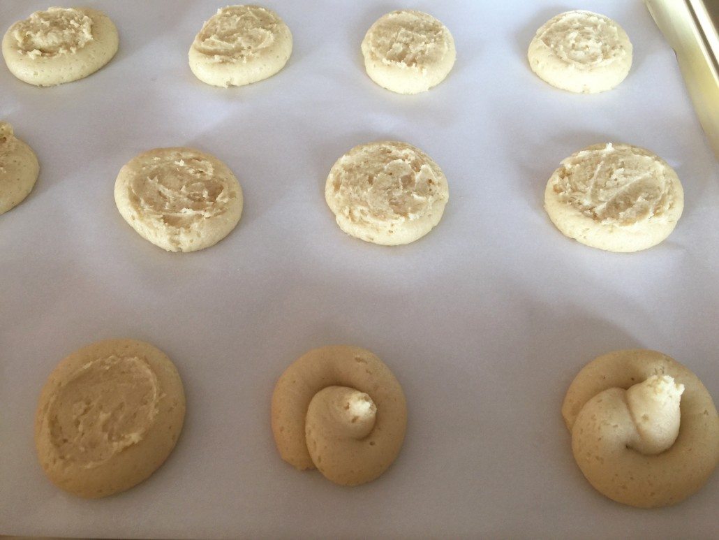 shaping of the black and white cookies