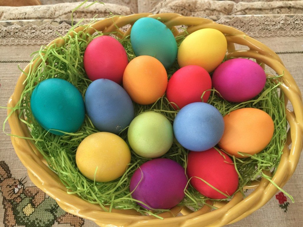 Coloring eggs for German Easter Celebration