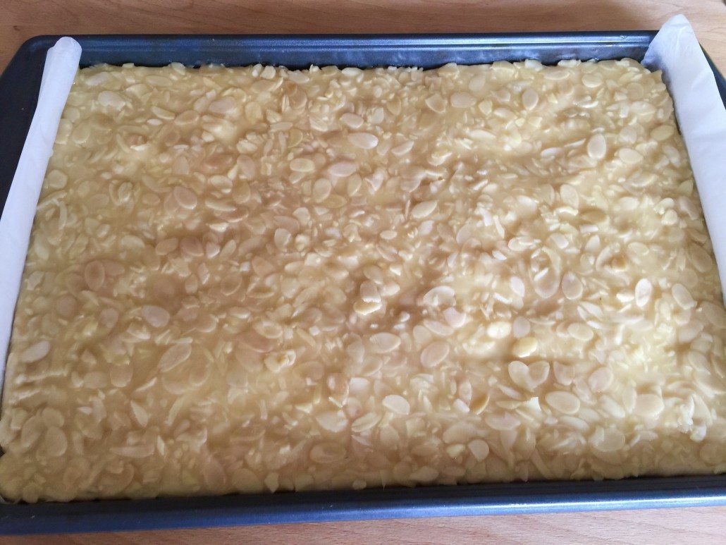 Preparation of topping for Bee Sting Cake